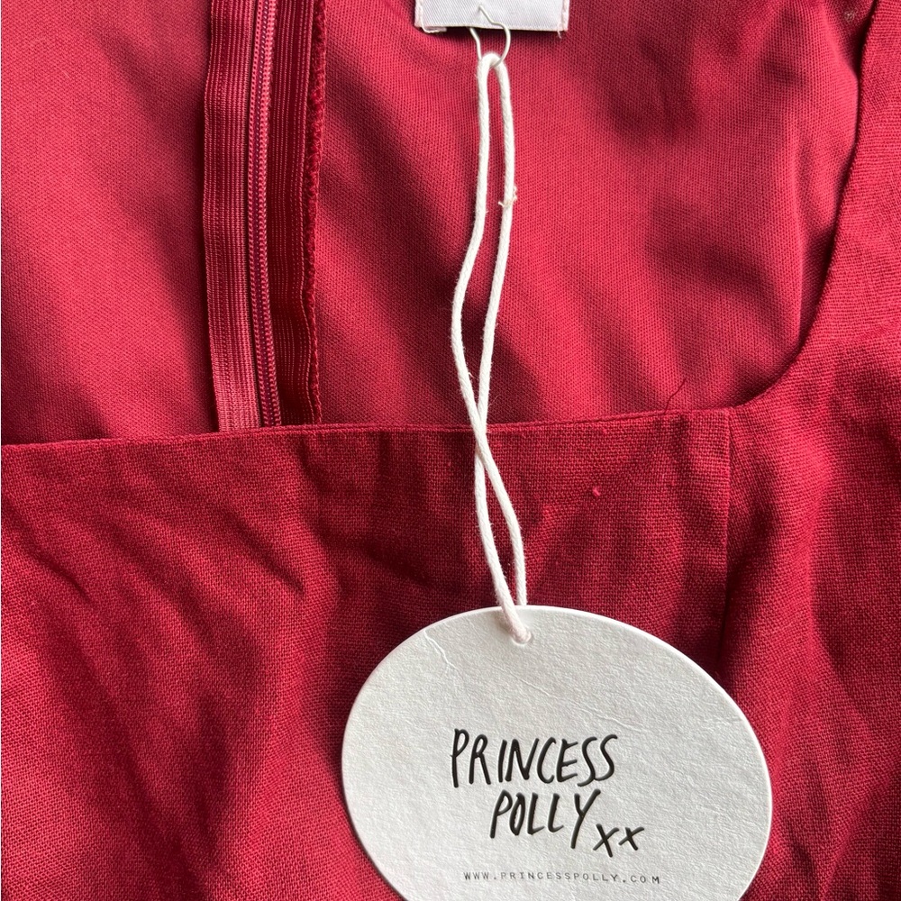 Princess Polly The Villa Mini Dress Burgundy - Picture 9 of 10